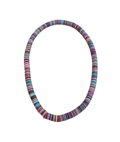 Flat Round Polymer Clay Spacer Beads Necklace | African Yoruba Cultural Necklace